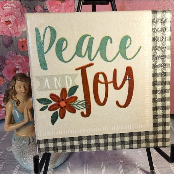 DECOUPAGE CANVAS PRINTS PEACE AND JOY - Picture 1 of 1